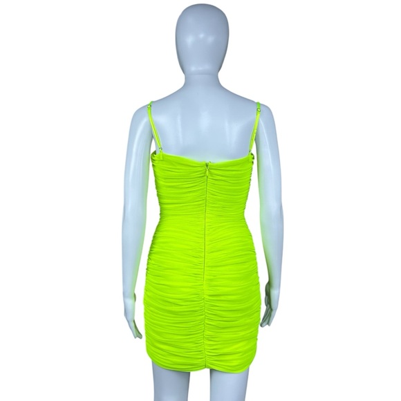 House of CB Ella Gathered Ruched Mesh Mini Dress Size M Event Party Coquette - Picture 10 of 16